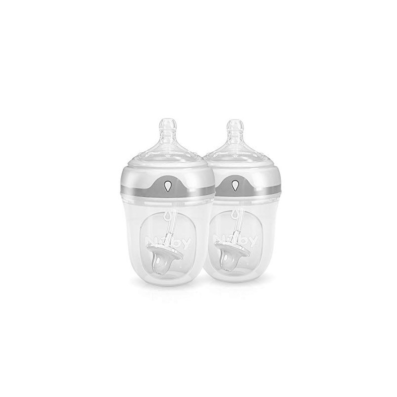 Nuby 2 Piece 360 Comfort Silicone Bottle, 5 Ounce