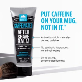 Pacific Shaving Company Caffeinated Aftershave, Men's Grooming Product - Antioxidant Daily Face Lotion + After Shave - Spearmint Post Shave Balm for Sensitive Skin (7 Fl Oz)