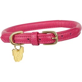 Shires Rolled Leather Dog Collar XXX Small Pink