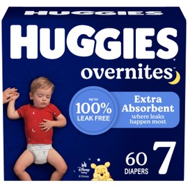 Huggies Size 7 Overnites Baby Diapers: Overnight Diapers, Size 7 (41+ lbs), 60 Ct, Packaging May Vary