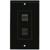Wallplate City 1 Port Phone 1 CAT5E Ethernet Wall Plate DecorZ [ BLACK ]