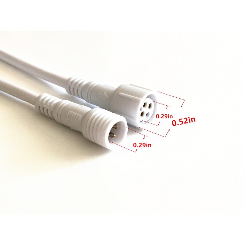 HUALAND 6 Pair White 4 Pin Waterproof Male Female Connector
