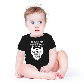 AW Fashions Papá no Tiene Barba, Tienes 2 mamás Overol de una Sola Pieza para bebé, Negro, 6 Meses