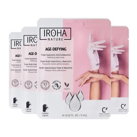 IROHA NATURE Anti-Aging Hand Mask Gloves | 4 Pairs | Triple Hyaluronic Acid, Bakuchiol & Niacinamide | Reduces Wrinkles & Dark Spots | Vegan & Cruelty-Free | 93% Natural Ingredients