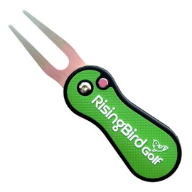 RisingBird 1-Pack, Golf Divot Repair Tool, Pivot Tool, Ergonomic Grip & Vibrant Colors, Lightweight, Golf Accessories, Golf Gift, USA Company, Green