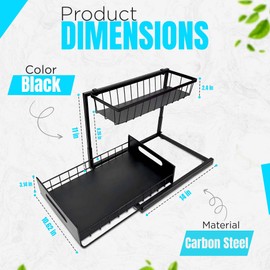 Dual-Level Under-Sink Organizer & Storage Set | 2-Pack | Effortless Sliding Bottom Shelf | Premium Durability for Kitchen & Bathroom