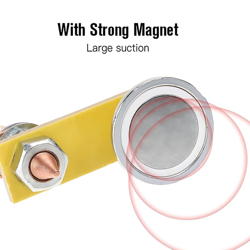2PCS Magnetic Welding Ground Clamps - Strong Magnet Head Support