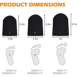 Toe Warmers 2 Pairs Neoprene Toe Protection, Neoprene Toe Warmers, Unisex Foot Warmers, Neoprene Socks, Black Sole Warmers for Cycling, Running, Hiking, Skiing (L)