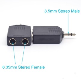 ELNONE 4PCS 3.5mm Male Stereo TRS to Two 6.35mm,6.35mm 1/4 inch Male to 3.5mm 1/8 inch Female Stereo Audio Jack Y Adapter Cable for Headphone Adapters