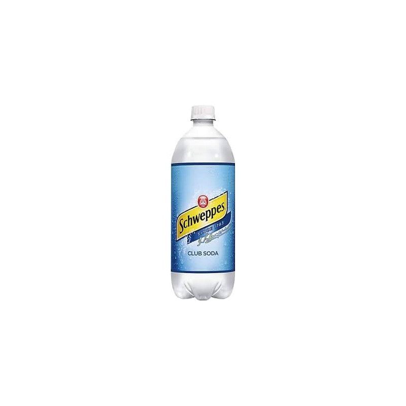 Schweppes Club Soda, 33.8 Oz Bottle (Pack of 6, Total