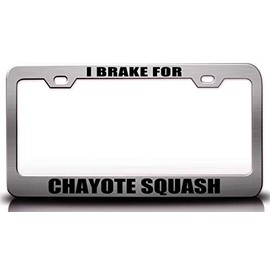 Custom Brother - I Brake for CHAYOTE Squash Food Vegetable Fruit Metal Car SUV Truck License Plate Frame Ch s96
