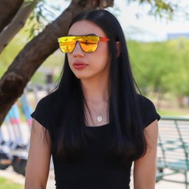 RAVI EYEWEAR TR90 Frame Polarized Sunglasses – Lightweight UV400 Protection Sports & Fashion Sunglasses for Men & Women (Yellow)