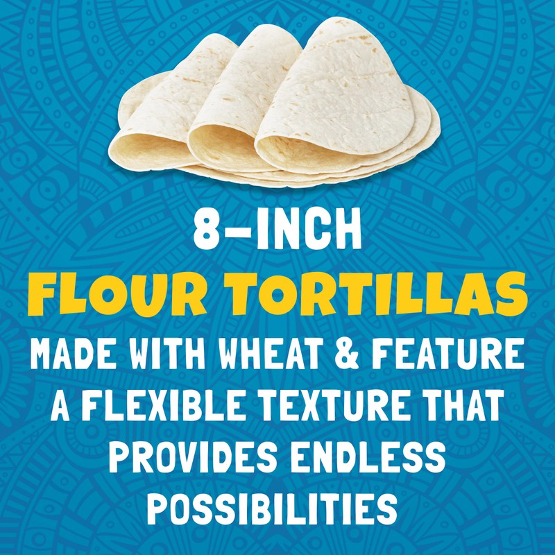 Ortega Tortillas, Flour, 8 Inch, 10 Count (Pack of 12)