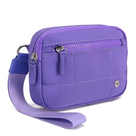 Haytijoe Nylon Wristlet Wallet for Women, Quilted RFID Blocking Lightweight Wristlet Purse with Zipper for Travel, Phone, Cards