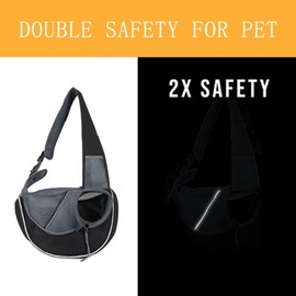 KATITAIMAI Small Dog Sling Carrier - Adjust. Strap & Zip Pocket - Suitable for Puppies for Pet (Black Purple)