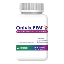 Onivix Fem Myo Inositol Vitamina B 12 Suplemento 60 Caps Sabor Sin Sabor
