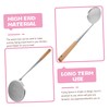 Stainless Steel Non-Stick Frying Spoon with Wooden Handle for Easy