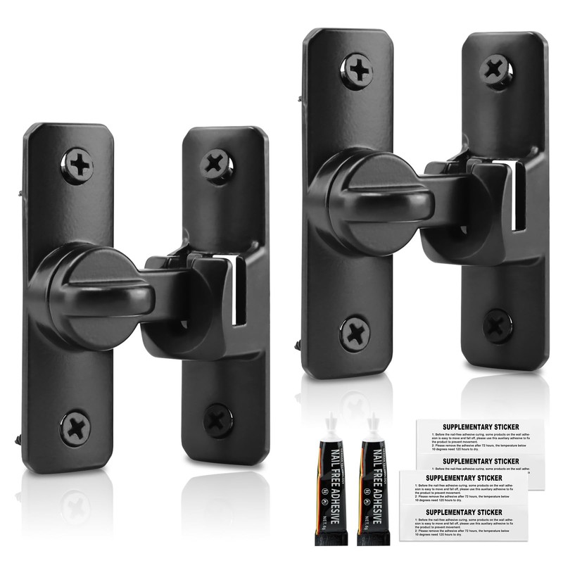 2pcs Barn Door Lock Latches, 90/180 Degree Flip Barn Door