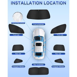 8PCS Window Shades for Ford Escape(2020-2025) Accessories – Full Coverage Sun Shade for Side Windows, Rear Triangular & Windshield – UV Protection & Privacy for Camping, Napping, Relaxing