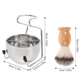 minkissy Elegant Men's Shaving Brush Set Bowl Stainless Steel Wet Shaving Kit for Men
