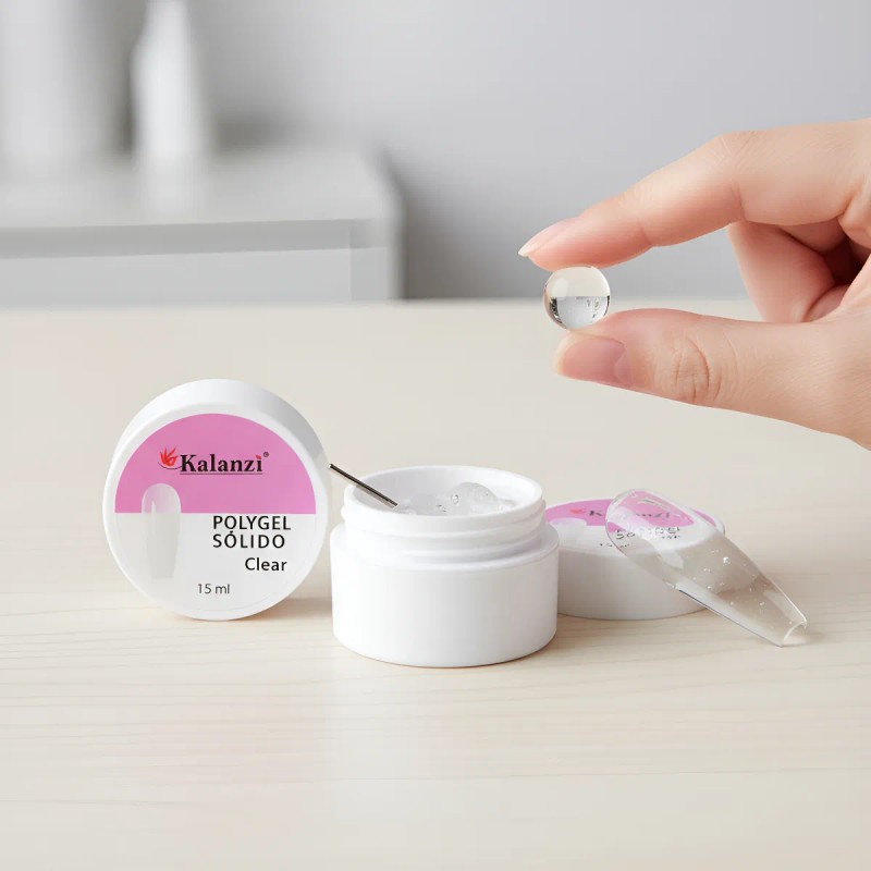 Polygel Solido Para Uñas Transparente 15ml Gel Solido