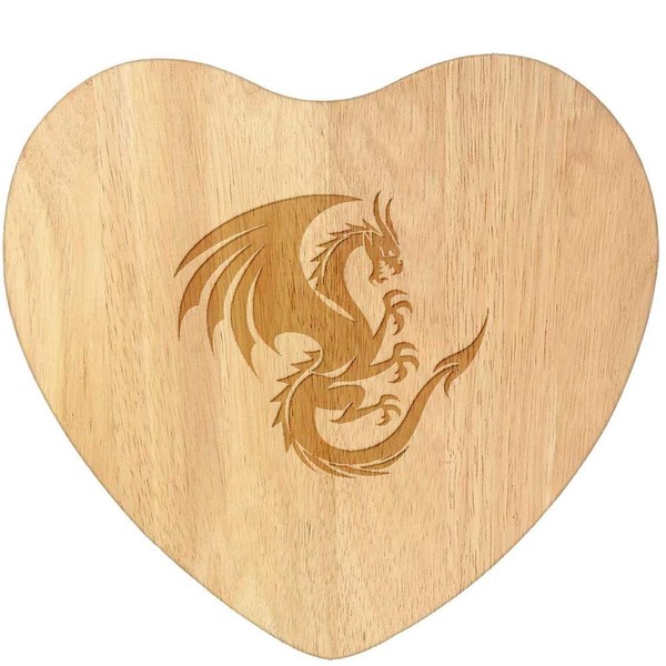 'Coat of Arms Dragon' Wooden Heart Shaped Chopping/Cutting Board (WB00076248)