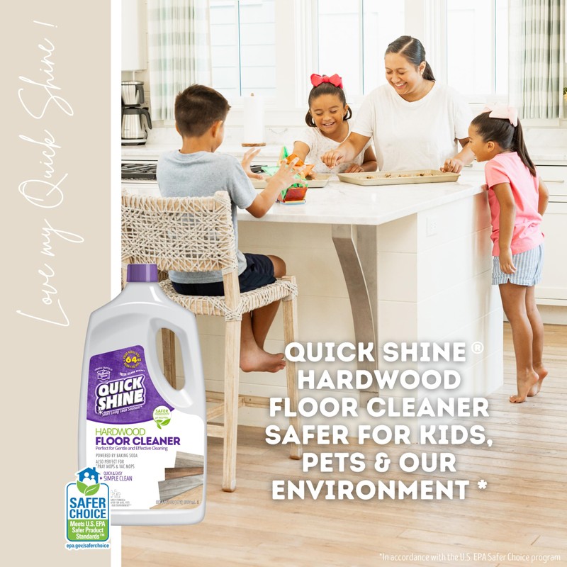 Quick Shine Hardwood Floor Cleaner 64oz, 4Pk| Use in Spray