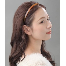 VINGTAINE HK-58-CAMEL Simple Headband, Tortoise Shell Style, Elegant, Chic Women's Office Hair Accessory