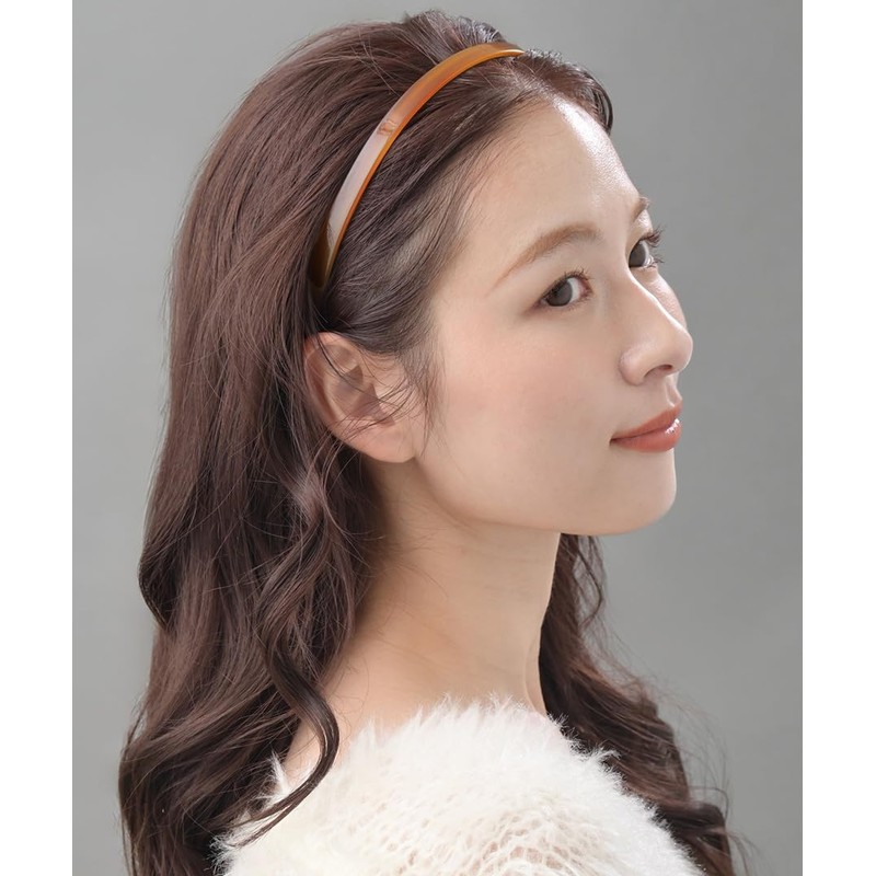 VINGTAINE HK-58-CAMEL Simple Headband, Tortoise Shell Style, Elegant, Chic Women's