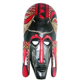 African Mask Traditional Maasai Traditional Mask Large Kenya 15" / 39 cm Wooden Mask Standing Fair Trade