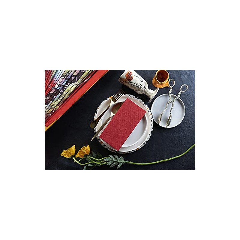 Servilletas Papel Rojo Toallas Desechables Lino Invitados Mano Suaves Absorbentes