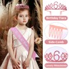 Dimetey 6th Birthday Crown & Sash Set,6th Birthday Decorations and
