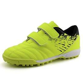 brooman Kids Soccer Shoes Indoor Athletic Soccer Shoes (1New,Lime)