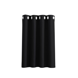 PONY DANCE Blackout Thermal Insulated Curtain for Bedroom, 34 x 63 Inch Eyelet Black Out Curtain & Drape for Kitchen, Living Room Window, 1 Panel, Black