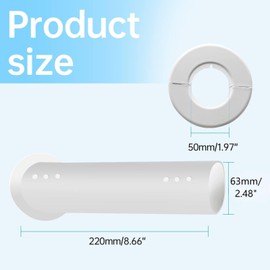 exablo Mini Split Line Set Cover Wall Sleeve Kit - AC Sleeve Through The Wall for Air Conditioner Line Sets, 8.66 inch PVC Pipe Protection Cover with Decorative Cap (White)