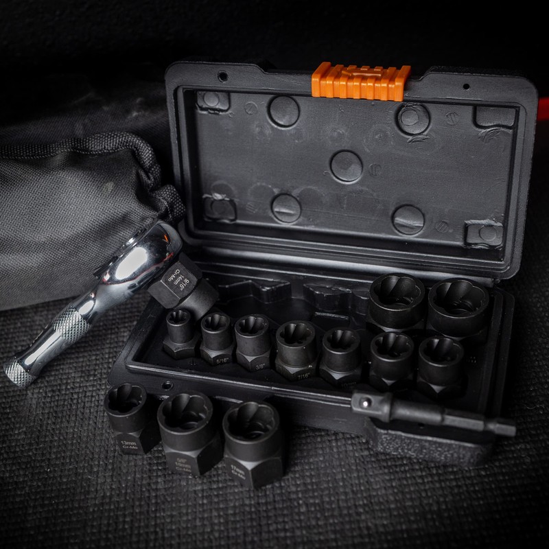 ABN Impact Bolt Remover Nut Extractor Socket Set - 14pc