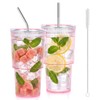 2 vasos de plástico acanalados de 20 oz con tapa