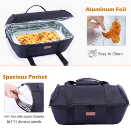BAGSPRITE Casserole Dish Carrier Insulated - Hot Casserole Dish Carrying Case - Food Carrier for Pockluck Fits 9" x 13" Baking Dish, Lasagna Pan