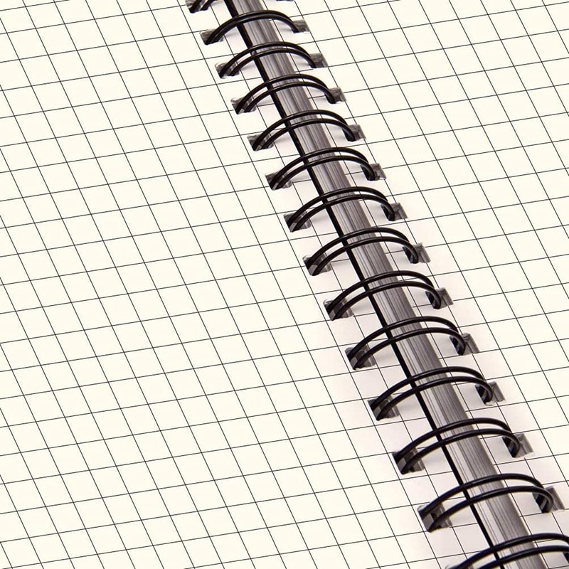 Cemiplus 2 Pack A4 Grid Spiral Notebook, Kraft Cover 5mm