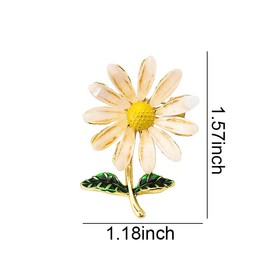 Daisy Flower Brooch Pin Sunflower Suit Lapel Pin Birthday Gifts for Women White Flower Pins for Clothes Accessories Girls Themed Gifts