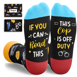 HAPPYPOP Police Officer Gifts Men Cop - Cop Socks, Retirement Gifts Police Chief
