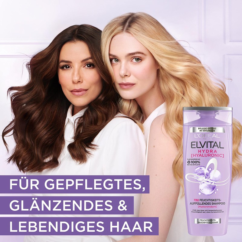 L'Oréal Paris Elvital feuchtigkeitsspendendes Shampoo für glänzendes und gesundes Haar,
