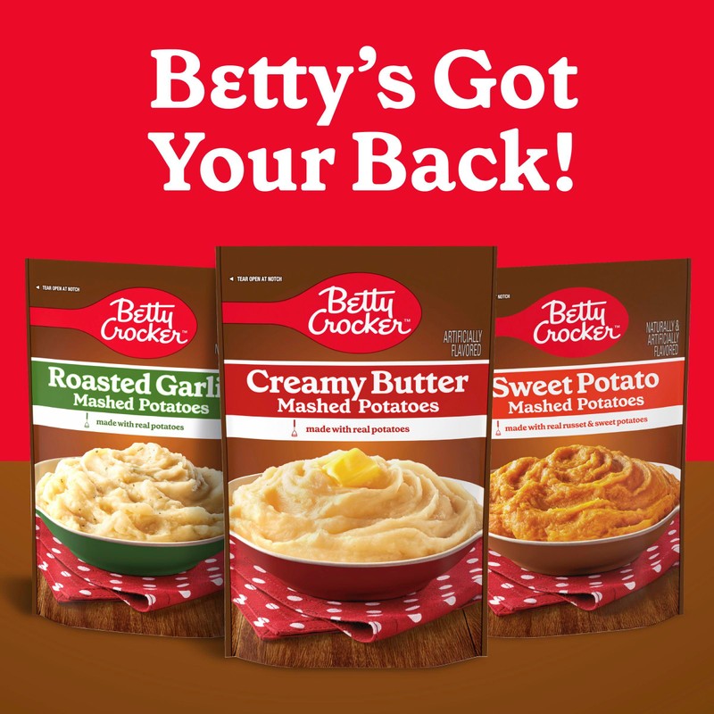 Betty Crocker Creamy Butter Mashed Potatoes, Made with Real Potatoes,