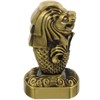 Golden Merlion Statue Metal Sculpture Figurine - Singapore Souvenir Collectible