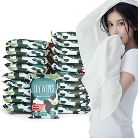 TIEJIANDAN Super Large Shower Wipes for Bathing No Rinse 30 * 20 INCHES,for Travel Gym Camping Extra Thick Large Body Wipes 20PC,Individual Packaging All Natural Wipes for Workout Yoga Training W004