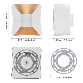 Kamo Modern LED Wall Sconce Lighting Fixtures Aluminum 10W Cool White 6000k Up and Down Indoor Wall Mounted Lights Fixture for Living Room Bedroom Hallway, White