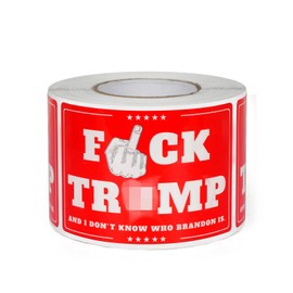 ASUNO Anti-Tr×um×p 2024 Sticker I Don't Know Who Brandon is Bumper Decal Vinyl Self-Adhesive Label 2” x 3” for Car Window Truck Auto Wall Laptop Red 300 PCS