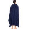 Alexander Del Rossa Long Hooded Fleece Blanket Robe, Poncho with