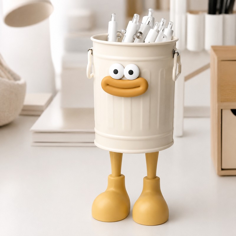 Cartoon Pen Holder for Desk Organization - ABS Stationery Storage