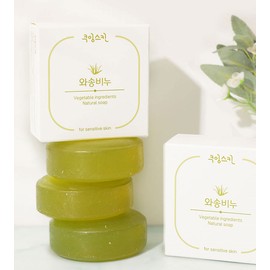Cooing Skin [2 items] Cooing Skin Wasong Soap 100g Complex oily natural soap Excessive sebum Reddish skin / [2개] 쿠잉스킨 와송비누 100g 복합지성 천연비누 과도한 피지 울긋불긋 피부